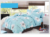 HKM-868499 Pastoral Green Plant Flowers Single Bed Sheet Duvet Cover, 120x150cm, Acetate Fiber