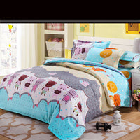 HKM-868499 Pastoral Green Plant Flowers Single Bed Sheet Duvet Cover, 120x150cm, Acetate Fiber