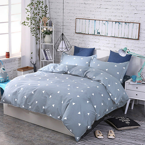 HKM-868499 Pastoral Green Plant Flowers Single Bed Sheet Duvet Cover, 120x150cm, Acetate Fiber