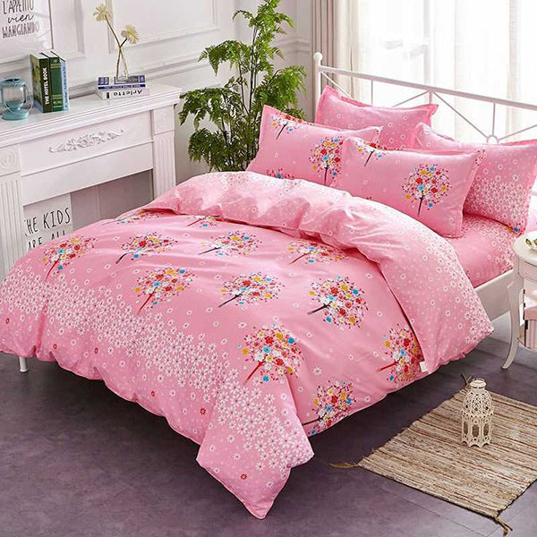 HKM-868499 Pastoral Green Plant Flowers Single Bed Sheet Duvet Cover, 120x150cm, Acetate Fiber