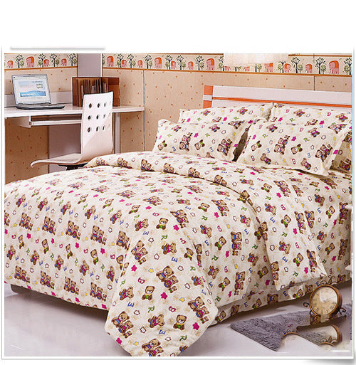 HKM-868499 Pastoral Green Plant Flowers Single Bed Sheet Duvet Cover, 120x150cm, Acetate Fiber