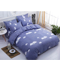 HKM-868499 Pastoral Green Plant Flowers Single Bed Sheet Duvet Cover, 120x150cm, Acetate Fiber