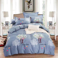 HKM-868499 Pastoral Green Plant Flowers Single Bed Sheet Duvet Cover, 120x150cm, Acetate Fiber