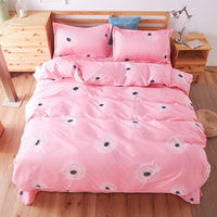 HKM-868499 Pastoral Green Plant Flowers Single Bed Sheet Duvet Cover, 120x150cm, Acetate Fiber