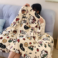 HKM-868563 Cartoon Anime Sofa Cover Blanket for Dormitory and Office Use - 70x100cm, Nordic Style