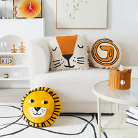 HKM-868627 Modern Minimalist Lion Pillow Cover - Animal Head Design, 45 x 45 cm, Available in Yellow, White, and Slender Dog Styles