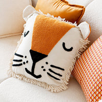 HKM-868627 Modern Minimalist Lion Pillow Cover - Animal Head Design, 45 x 45 cm, Available in Yellow, White, and Slender Dog Styles