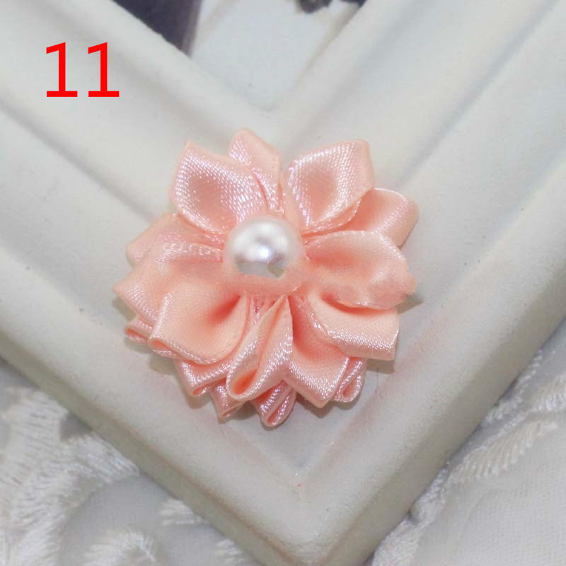 HKM-868755 Handmade Pearl Flower Hair Accessories for Girls - Soft Knitted Fabric, Colorful and Comfortable Headwear
