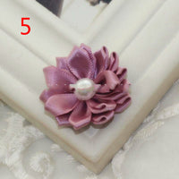 HKM-868755 Handmade Pearl Flower Hair Accessories for Girls - Soft Knitted Fabric, Colorful and Comfortable Headwear