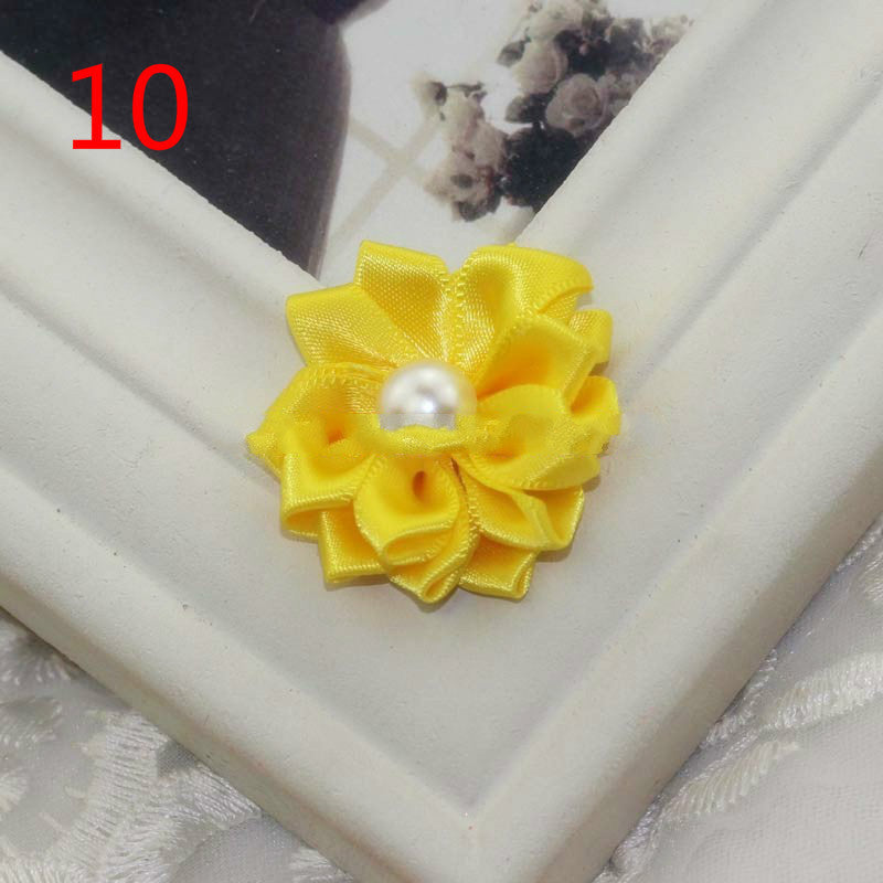 HKM-868755 Handmade Pearl Flower Hair Accessories for Girls - Soft Knitted Fabric, Colorful and Comfortable Headwear