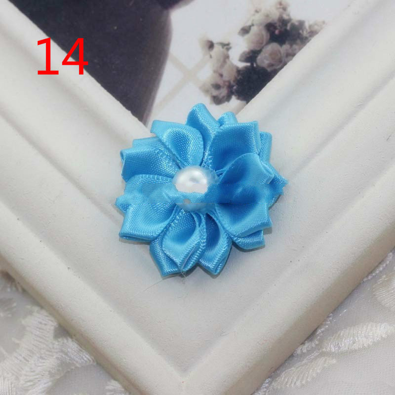 HKM-868755 Handmade Pearl Flower Hair Accessories for Girls - Soft Knitted Fabric, Colorful and Comfortable Headwear