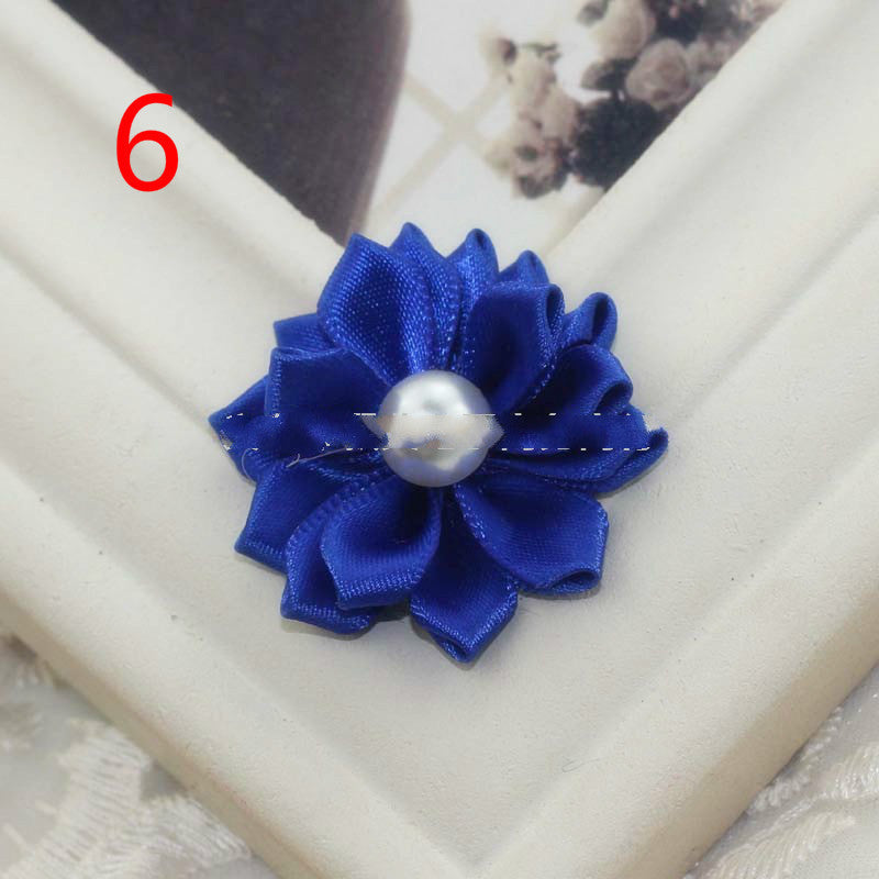 HKM-868755 Handmade Pearl Flower Hair Accessories for Girls - Soft Knitted Fabric, Colorful and Comfortable Headwear