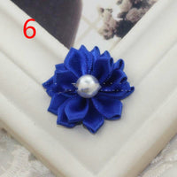 HKM-868755 Handmade Pearl Flower Hair Accessories for Girls - Soft Knitted Fabric, Colorful and Comfortable Headwear