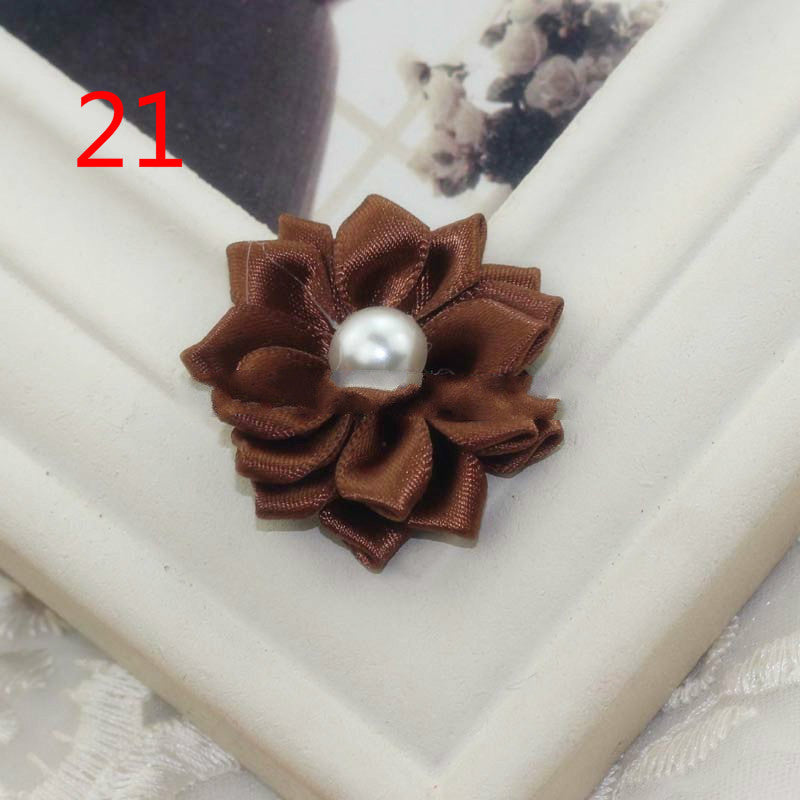 HKM-868755 Handmade Pearl Flower Hair Accessories for Girls - Soft Knitted Fabric, Colorful and Comfortable Headwear