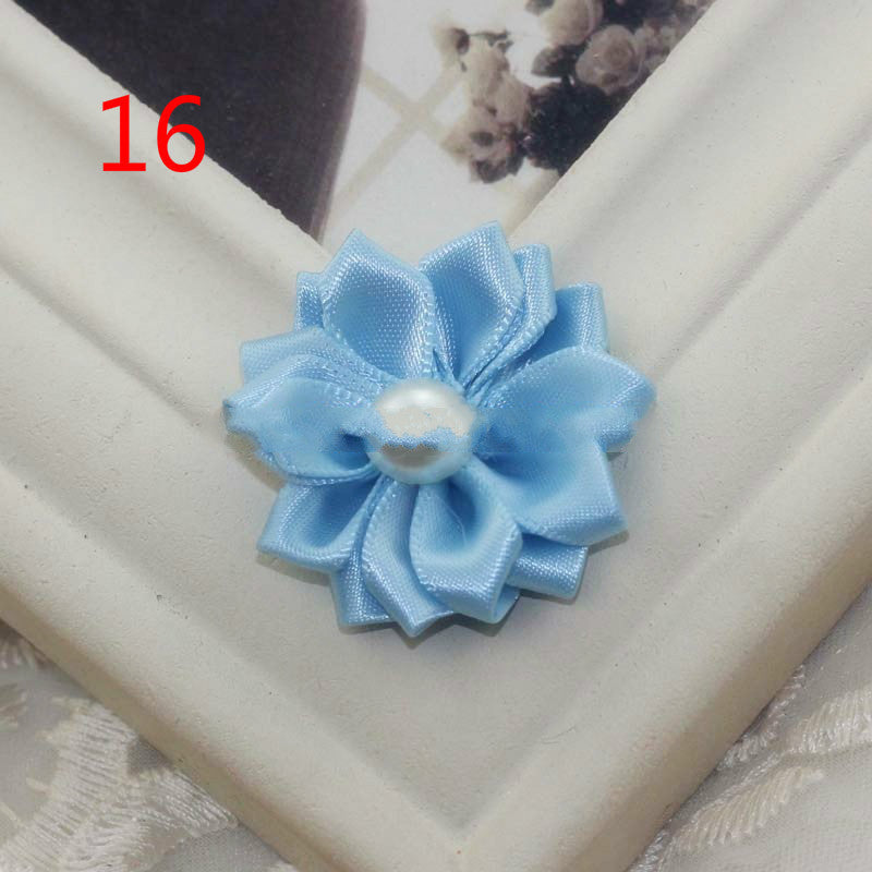 HKM-868755 Handmade Pearl Flower Hair Accessories for Girls - Soft Knitted Fabric, Colorful and Comfortable Headwear
