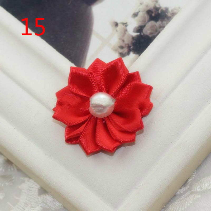HKM-868755 Handmade Pearl Flower Hair Accessories for Girls - Soft Knitted Fabric, Colorful and Comfortable Headwear
