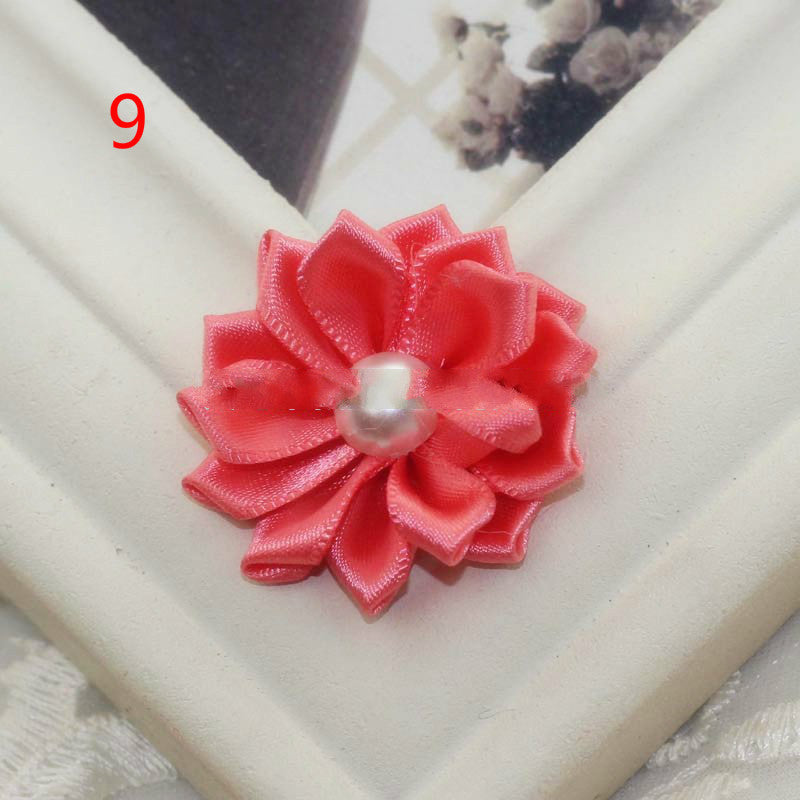 HKM-868755 Handmade Pearl Flower Hair Accessories for Girls - Soft Knitted Fabric, Colorful and Comfortable Headwear