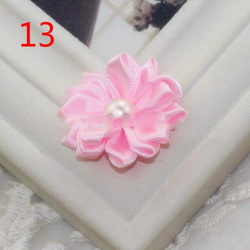 HKM-868755 Handmade Pearl Flower Hair Accessories for Girls - Soft Knitted Fabric, Colorful and Comfortable Headwear