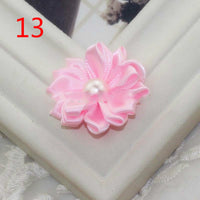 HKM-868755 Handmade Pearl Flower Hair Accessories for Girls - Soft Knitted Fabric, Colorful and Comfortable Headwear