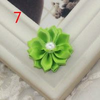 HKM-868755 Handmade Pearl Flower Hair Accessories for Girls - Soft Knitted Fabric, Colorful and Comfortable Headwear