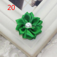 HKM-868755 Handmade Pearl Flower Hair Accessories for Girls - Soft Knitted Fabric, Colorful and Comfortable Headwear