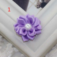 HKM-868755 Handmade Pearl Flower Hair Accessories for Girls - Soft Knitted Fabric, Colorful and Comfortable Headwear