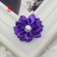HKM-868755 Handmade Pearl Flower Hair Accessories for Girls - Soft Knitted Fabric, Colorful and Comfortable Headwear