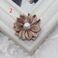 HKM-868755 Handmade Pearl Flower Hair Accessories for Girls - Soft Knitted Fabric, Colorful and Comfortable Headwear