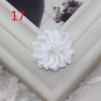 HKM-868755 Handmade Pearl Flower Hair Accessories for Girls - Soft Knitted Fabric, Colorful and Comfortable Headwear
