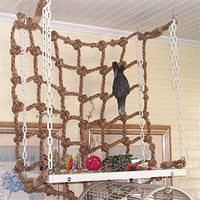 HKM-868819 Hemp Rope Climbing Net for Birds - Durable Linen Toy, 40x40cm & 60x60cm Options