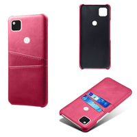 HKM-868819 Pixel 4A Compatible Double Card Protection Leather Phone Case in Various Colors