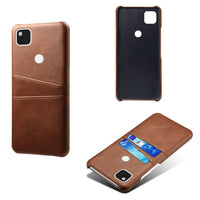 HKM-868819 Pixel 4A Compatible Double Card Protection Leather Phone Case in Various Colors