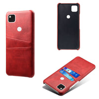 HKM-868819 Pixel 4A Compatible Double Card Protection Leather Phone Case in Various Colors