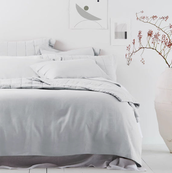 HKM-868883 Cotton and Linen Blend Pure Linen Quilt Cover and Bed Sheet Set in Multiple Colors