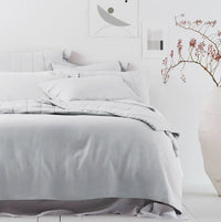 HKM-868883 Cotton and Linen Blend Pure Linen Quilt Cover and Bed Sheet Set in Multiple Colors