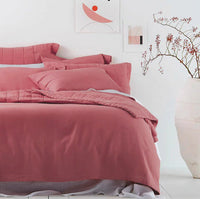 HKM-868883 Cotton and Linen Blend Pure Linen Quilt Cover and Bed Sheet Set in Multiple Colors