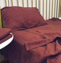 HKM-868883 Cotton and Linen Blend Pure Linen Quilt Cover and Bed Sheet Set in Multiple Colors