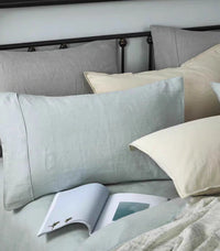 HKM-868883 Cotton and Linen Blend Pure Linen Quilt Cover and Bed Sheet Set in Multiple Colors