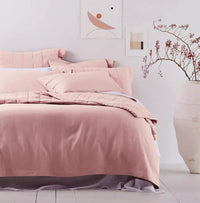 HKM-868883 Cotton and Linen Blend Pure Linen Quilt Cover and Bed Sheet Set in Multiple Colors