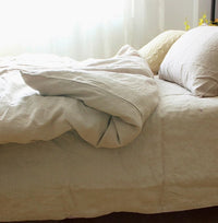 HKM-868883 Cotton and Linen Blend Pure Linen Quilt Cover and Bed Sheet Set in Multiple Colors