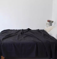 HKM-868883 Cotton and Linen Blend Pure Linen Quilt Cover and Bed Sheet Set in Multiple Colors