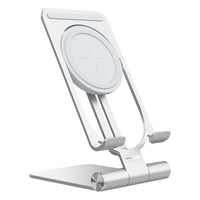 HKM-868947 Universal Wireless Charging Stand - Aluminum Alloy, Simple Style, Silver and Gray Finish