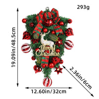 HKM-869011 Upside Down Christmas Tree Garland in White - Half-Handmade Decorative Elk Design