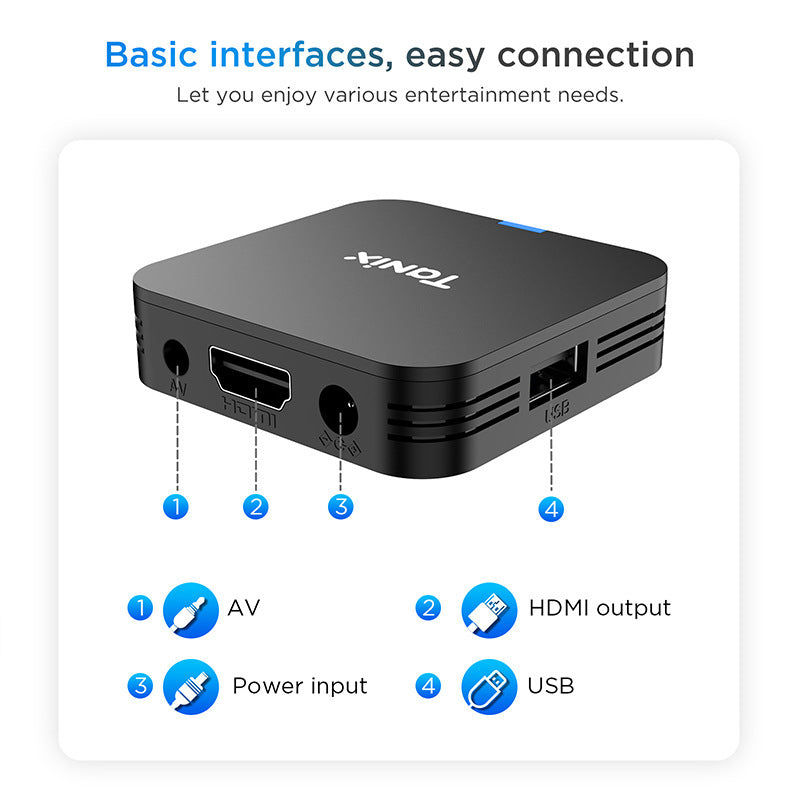 HKM-869075 HD Set-top Box TX1 H313 with 4K Ultra HD Resolution and HDMI Interface