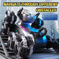 HKM-869139 Eight-Wheel Remote-Controlled Stunt Car with Smart Sensing, 360° Rotation, Lights, and Music for Kids