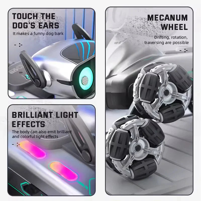 HKM-869139 Eight-Wheel Remote-Controlled Stunt Car with Smart Sensing, 360° Rotation, Lights, and Music for Kids