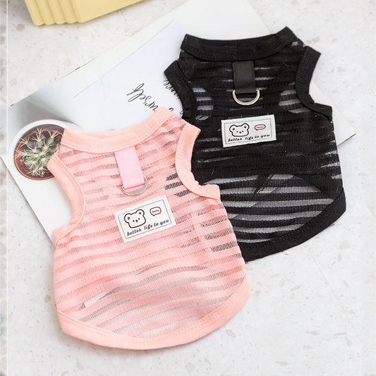 HKM-869139 Non-Stuffy Two-Legged Coat for Pets in Oli Pink and Leo Black - Multiple Sizes Available