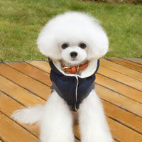 HKM-869203 Cotton-Padded Two-Leg Pet Clothing in Dark Blue, Dark Gray, and Black - Sizes S to XXL
