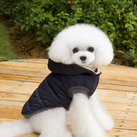 HKM-869203 Cotton-Padded Two-Leg Pet Clothing in Dark Blue, Dark Gray, and Black - Sizes S to XXL
