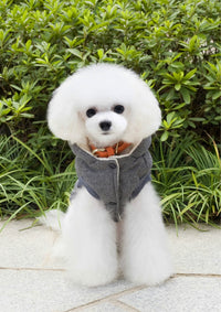 HKM-869203 Cotton-Padded Two-Leg Pet Clothing in Dark Blue, Dark Gray, and Black - Sizes S to XXL